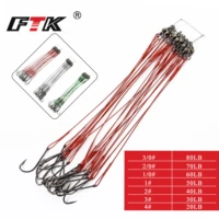 ftk anti bite steel fishing line steel 20pcslot 3colors 20lb 80lb wire leader with swivel fishing accessory fishing accessorie