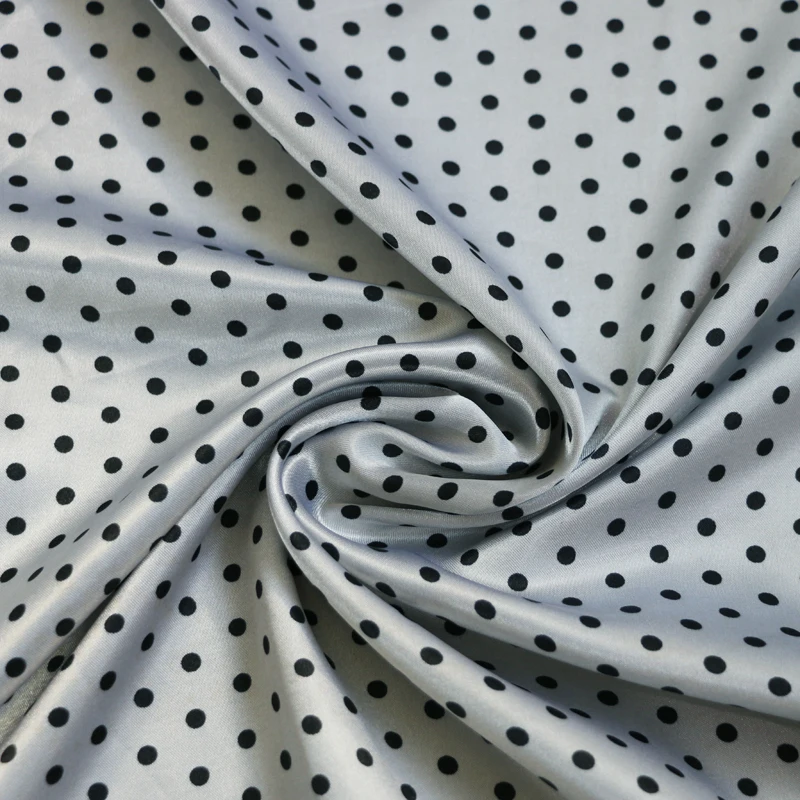 Per Meter, niedliches Polka-Dots-Material, Satin, Charmeuse, weicher Mantel, Futter, Schal, DIY-Stoff – Detail 14