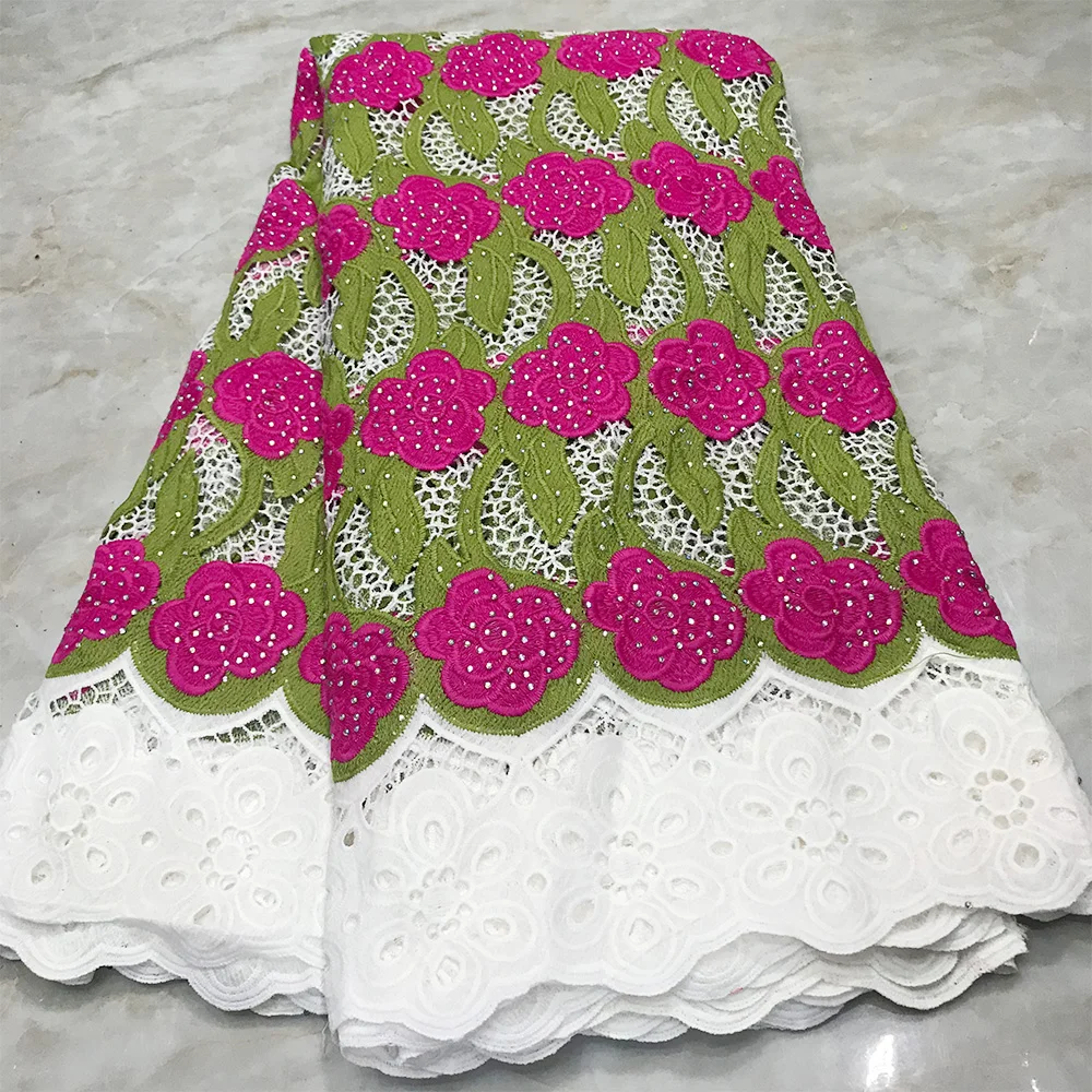 2020 Высококачественная швейцарская гипюровая кружевная ткань с камнями вуаль