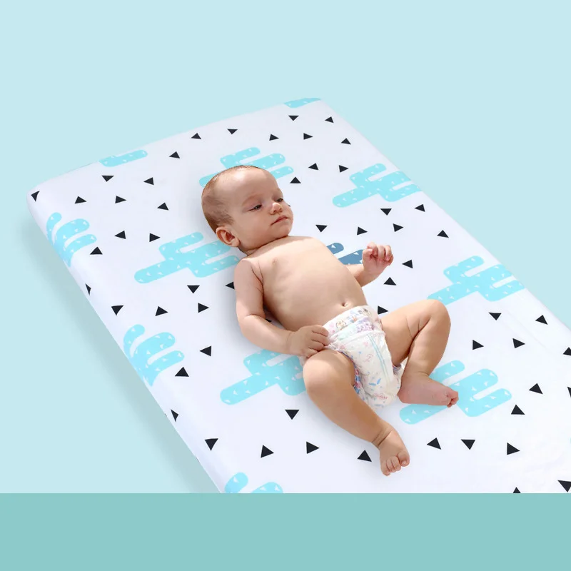 

Infant bed sheet cartoon geometric cotton cotton bed sheet baby bed cover changing mat baby boy room decoration newborn Bumper