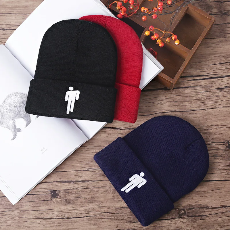 Новая мода Billie Eilish Beanie шляпа вышивка gorro для женщин и мужчин толстые вязаные