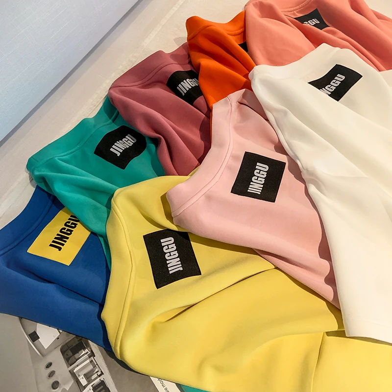 

20 Colors New Women Colorfaith T-shirt 2021 Casual Short Sleeve Loose Bottoming Solid Female O-Neck Basic Tops Shirt Ladies