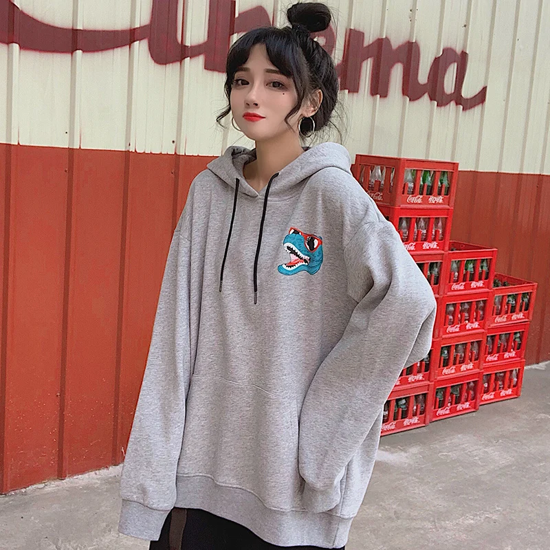 

Womens Hoodies Pullover Thin Type for Spring and Autumn Loose-Fit Korean-style Students Fashion Long-sleeved Woman Coat