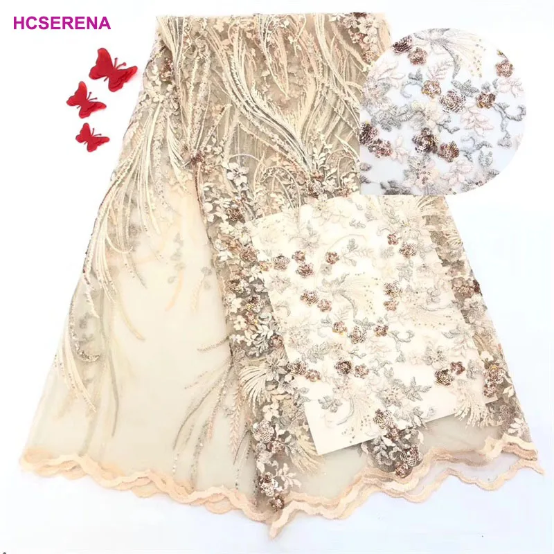 Африканская кружевная ткань для свадьбы 2019 расшитая блестками высокого качества