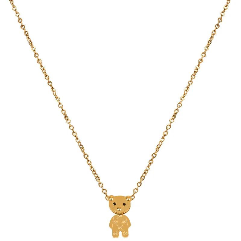 

CH-970 Niche design creative bear necklace Korea fashion simple and cold wind pendant wild clavicle chain necklace