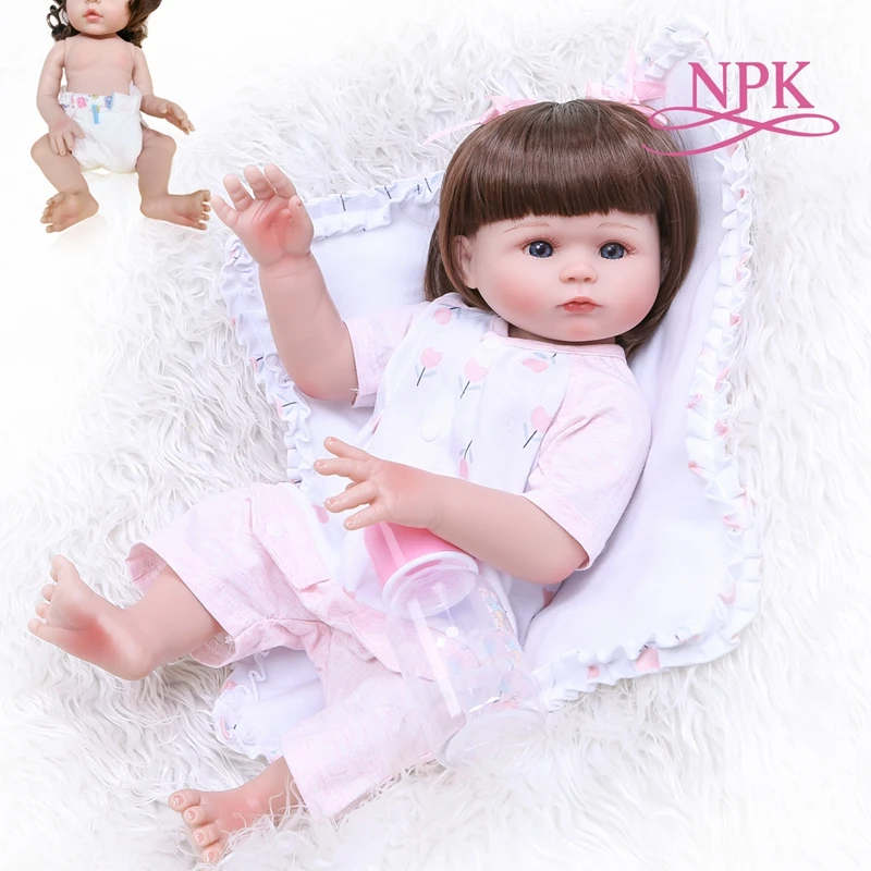 Новая мягкая силиконовая кукла реборн NPK 47 см игрушка для ванны на все тело с