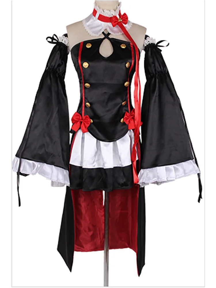 

Anime Seraph Of The End Uniform Cosplay Costume Full Set Tops+Skirts+headwear