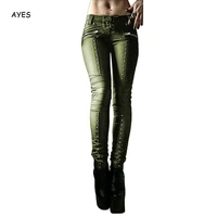 slim pu leather women 2020 new mid waist long beading pants with pocket studded plus size 3xl 4xl 5xl s hot skinny leather pants