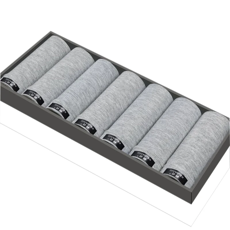 7pcs/lot Mens Boxers Panties Cueca Masculina Colorful Cotton Male Panties Solid Flexible Shorts Boxer Pure Color Male Pants Sets