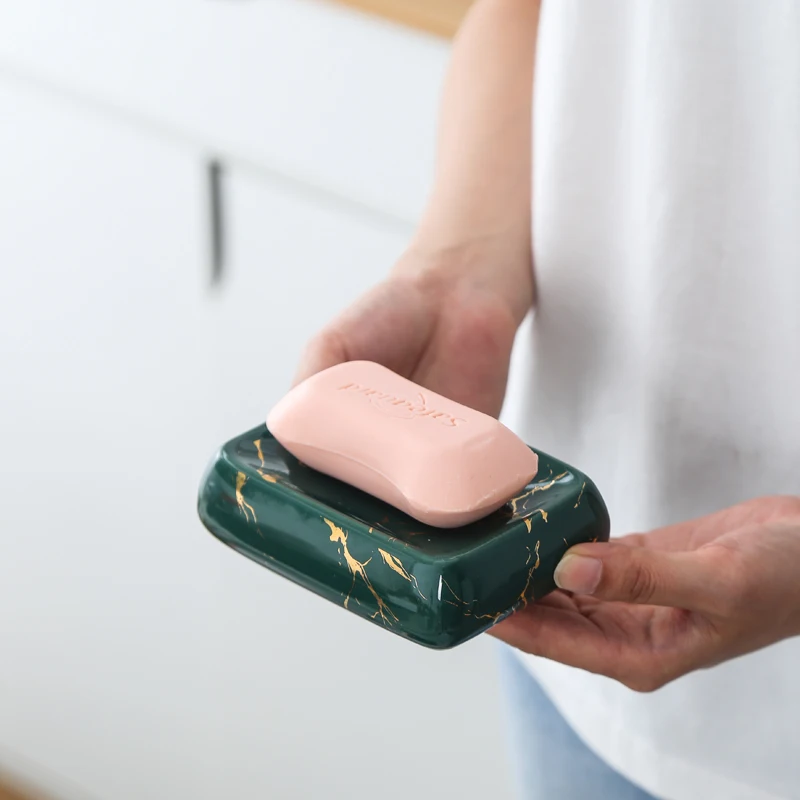 

Green ceramic marble texture bathroom supplies / bathroom accessories set soap dispenser toothbrush holder bathroom supplies