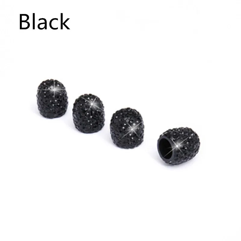Black 4 шт./лот, мини-стразы, колпачок для автомобильных шин, насадка, капот, авто Стразы, пылезащитные крышки для автомобильных шин, колпачок для автомобильных колес, декоративные аксессуары - Цвет: Black