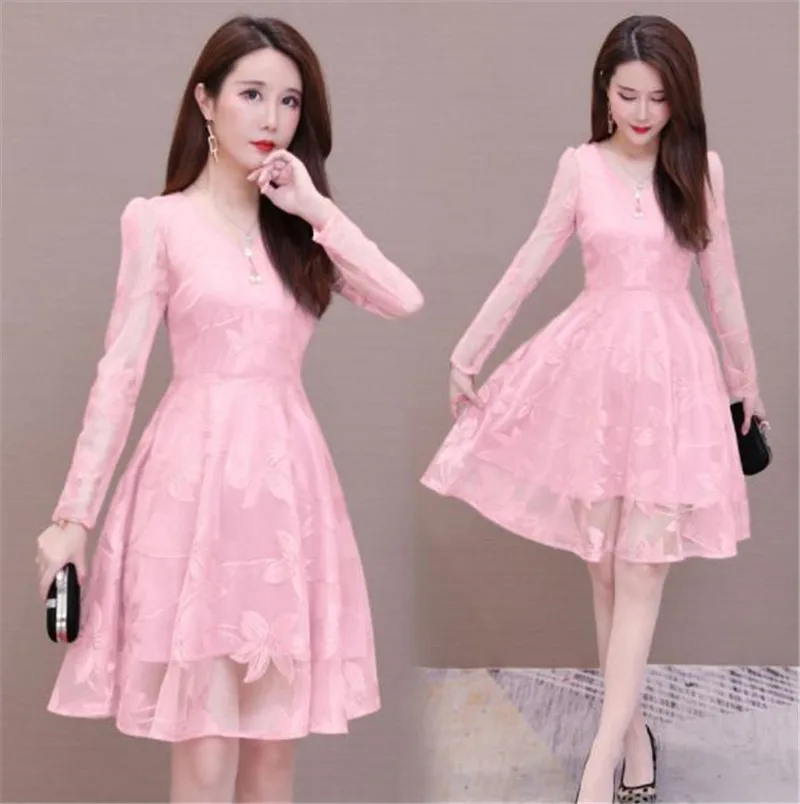 Casual Sexy Midi Dress Women V-Neck Long Sleeve Beach Club Party Dresses Female Embroidery pearl Floral Elegant Vestidos | Женская