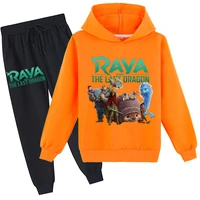 kids hooded sweatshirts topspants 2pcs sets new movie raya and the last dragontracksuit baby boy hoodie outfits girl clothes