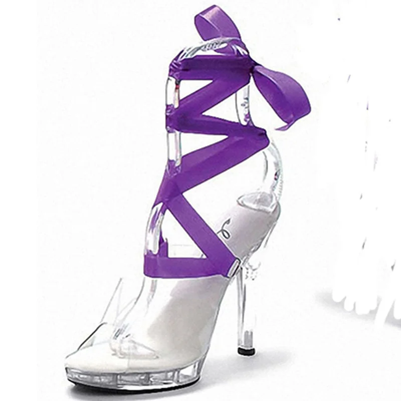 

Mclubgirl 13cm Heels Stiletto Sandals, Waterproof Platform, Sexy Nightclub Shoes, Model Color Take Away Show Shoes LYP