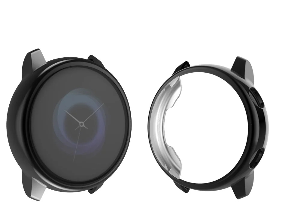 Черный Мягкий чехол из ТПУ для samsung Galaxy Watch Active, Защитная пленка для экрана, 8 цветов, защитный чехол для Galaxy Active, 40 мм, SM-R500 - Цвет: Черный