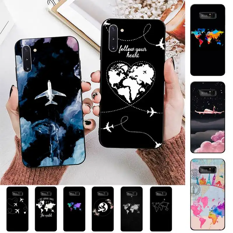 

TOPLBPCS World Map Travel Just Go Phone Case for Samsung Note 5 7 8 9 10 20 pro plus lite ultra A21 12 72