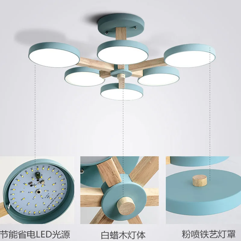 Светодиодные цветные потолочные светильники Avize для спальни столовой 3/6/8 насадок