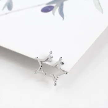 

Simple star earrings s925 sterling silver earrings Korean temperament female half star earrings fashion jewelry E206