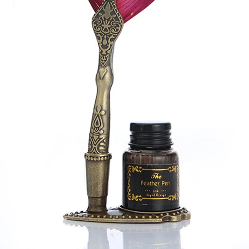

Vintage calligraphy feather dip pen set creative stationery classic gift box