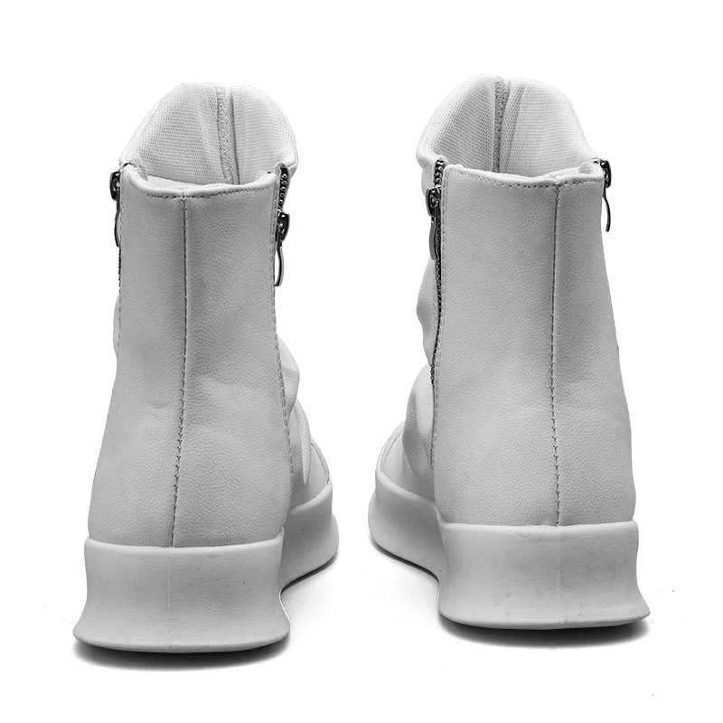 New Male Hip hop autumn winter Men Chelsea Motorcycle Boots Slip-On Dress Shoes Dancing Footwear Platform High Top Sneakers