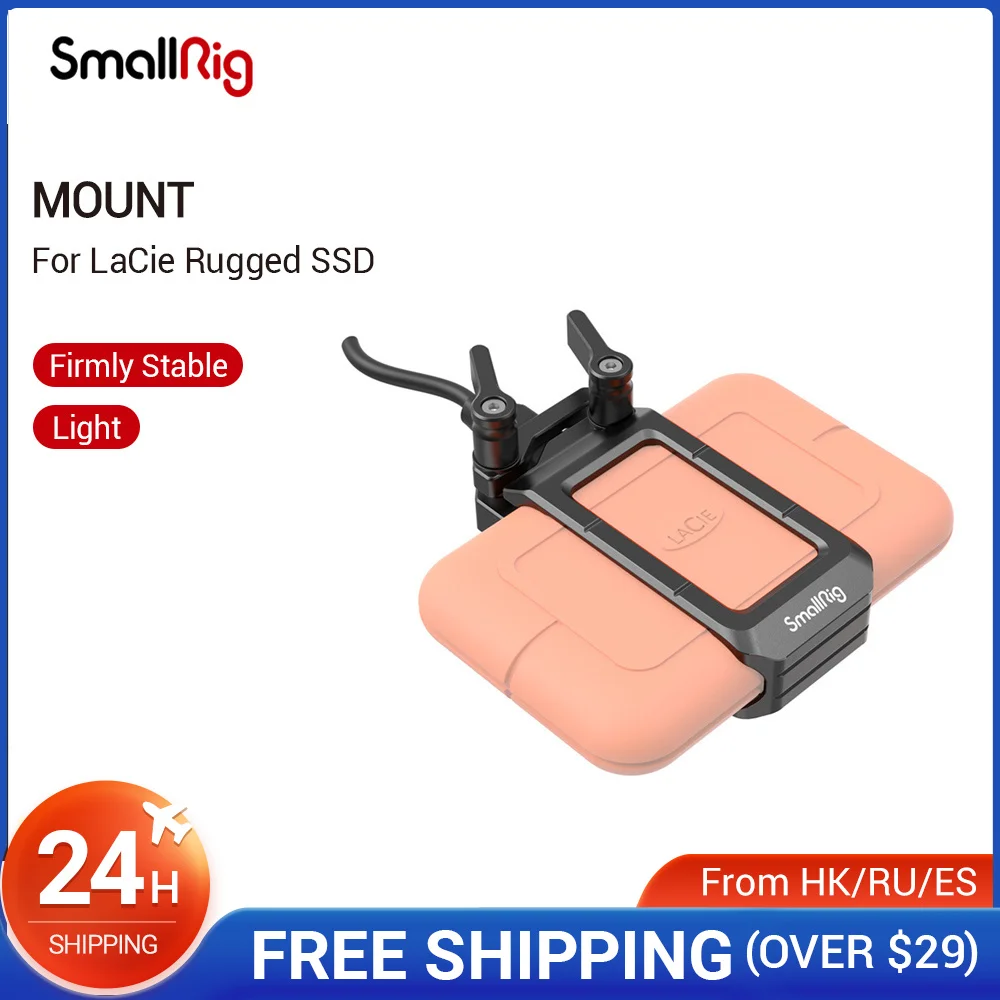 

SmallRig Clamp Mount for LaCie Rugged SSD Holder Mount To Cage/Side Handle/Top Handle Video Shooting DIY Mount Support Rig -2814