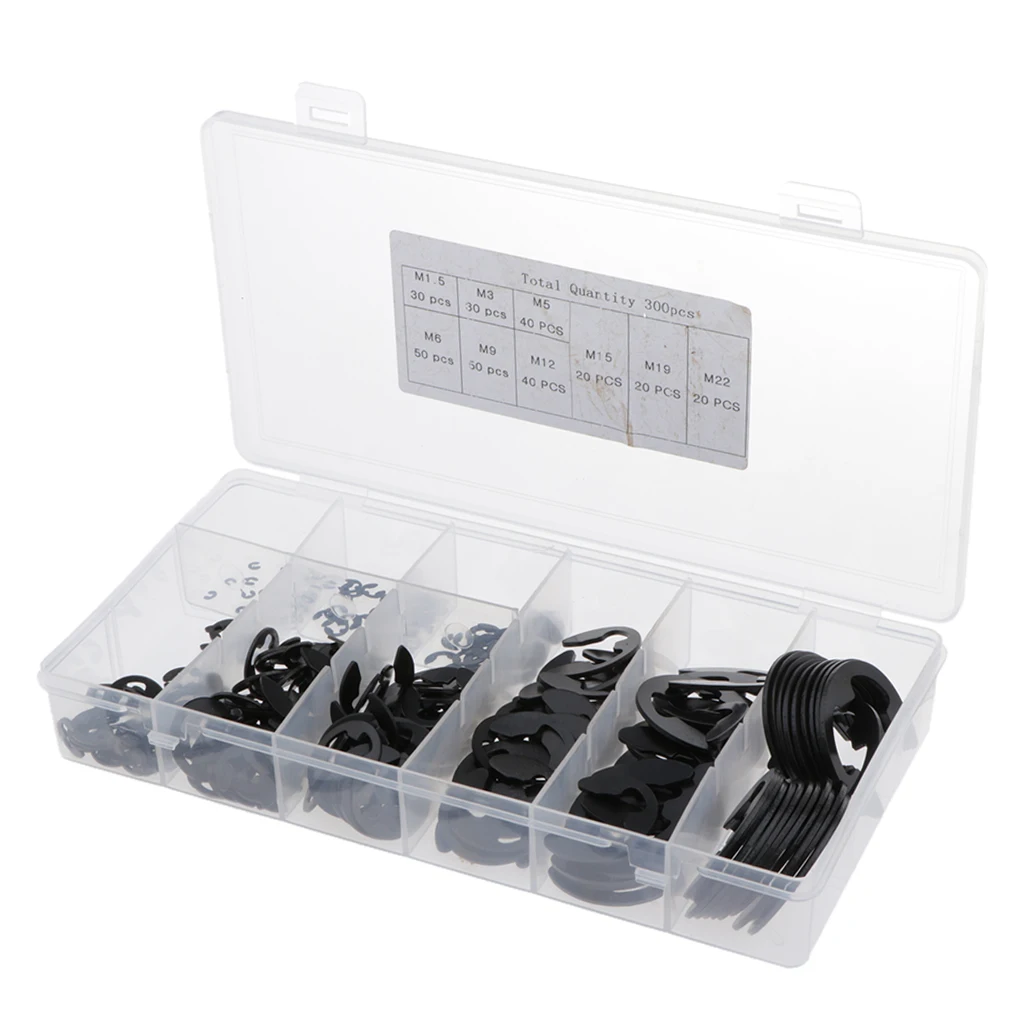 

300pcs Heavy Duty Circlips With Electronic Clip For Machine Shaft Groove
