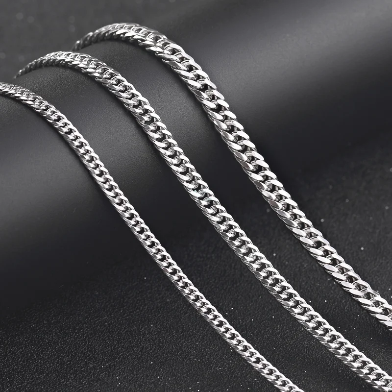 

4mm/5mm/6mm 50cm Real 925 Sterling Silver Necklaces Chain Boyfriend Birthday Gift Fine jewelry