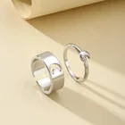 Комплект колец открытых в стиле панк для мужчин и женщин, модные креативные простые и простые регулируемые кольца в стиле ретро, Подарочные ювелирные украшения для влюбленных