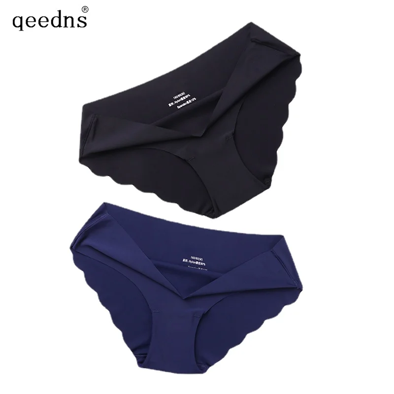 

High Quality Women's Seamless Panties Solid Ultra-thin Underwear Sexy low-Rise Ruffles Briefs Lingerie New