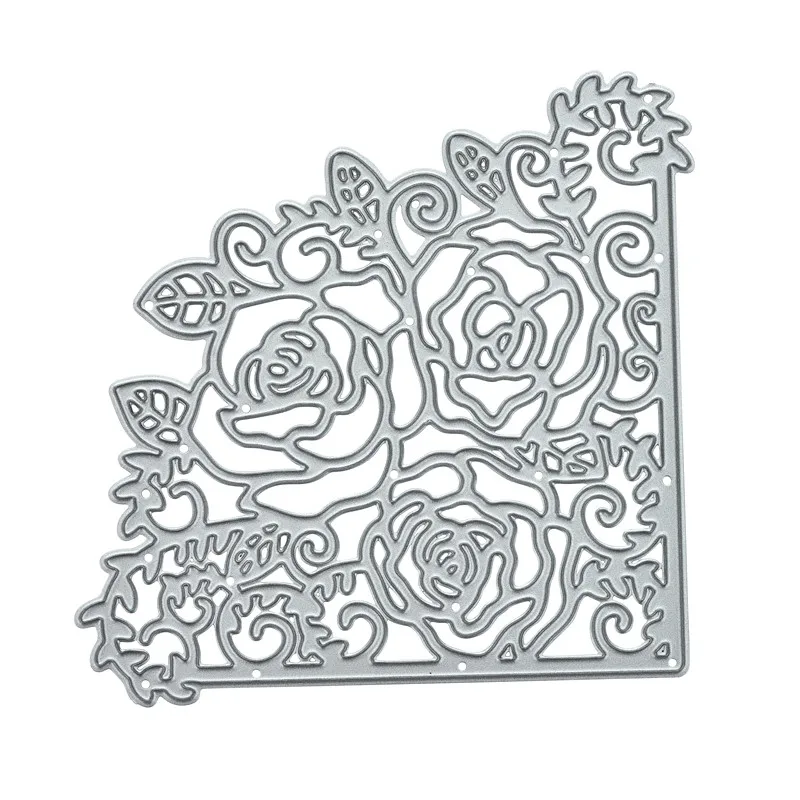 

Kokorosa Rose Edge Metal Cutting Dies Flower Lace Corner Dies New 2019 for Card Making Scrapbooking Embossing Die Cut Craft Die