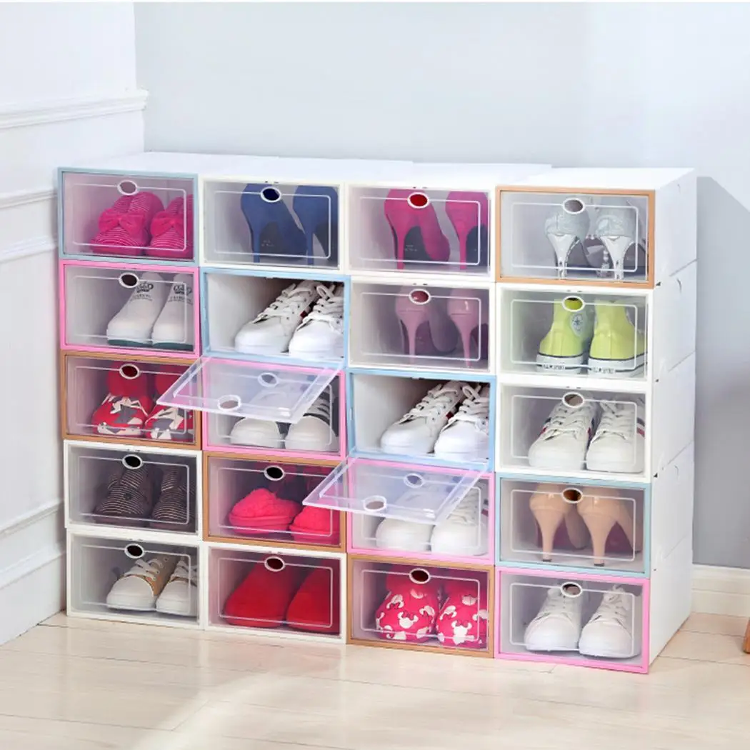 Влагостойкая утолщенная прозрачная коробка для обуви чехол женщин мужской