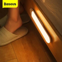 baseus led night light pir motion sensor light usb rechargeable night lights magnet wall light smart lamp for wardrobe bedroom