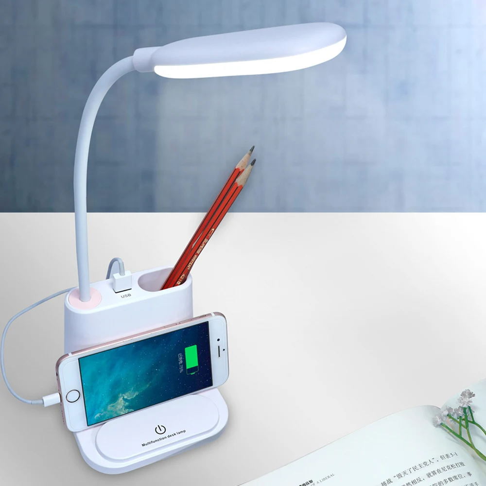 Светодиодный настольная лампа сенсорный затемнения зарядка через USB Настольный