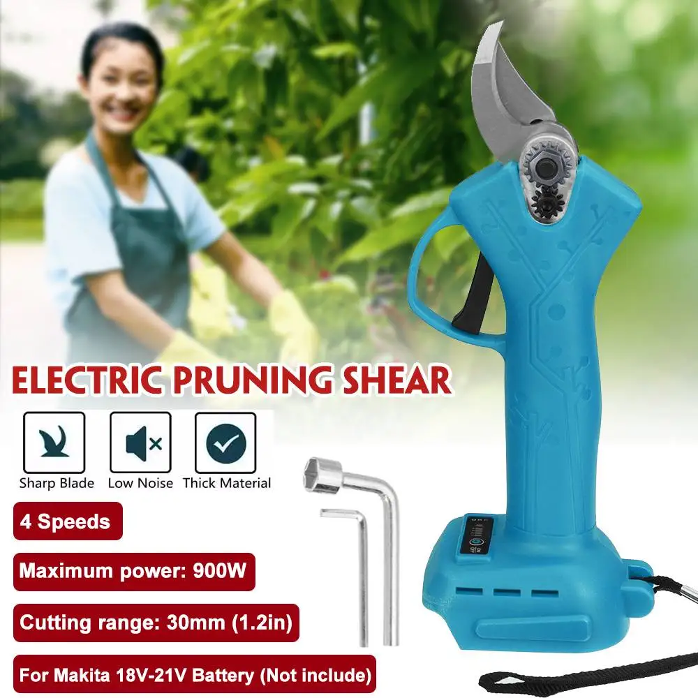 

18V Cordless Electric Pruning Shears Pruner 900W 30mm Fruit Tree Pruning Branches Cutter Garden Tools for Makita 18V battery