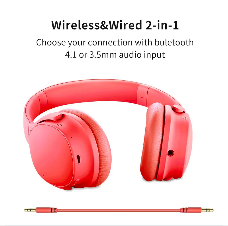 ANC Bluetooth наушники с шумоподавлением, наушники с микрофоном, беспроводная гарнитура с чехлом, чехол, Hi-Fi стерео