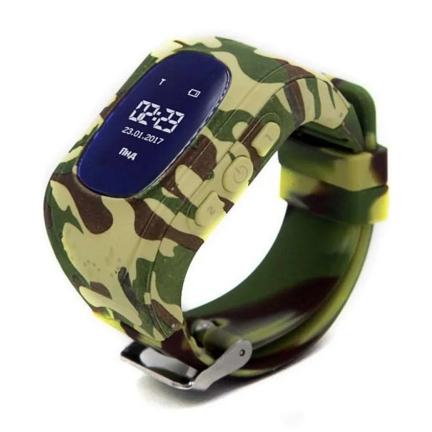Children's smart watch with GPS carcam Q50 forest camouflage | Наручные часы