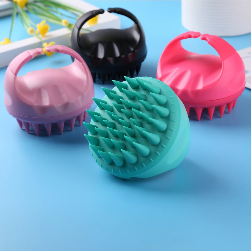 

Handheld Silicone Scalp Shampoo Massage Brush Washing Shower Hair Comb Mini Head Meridian Massage Comb Wide Tooth