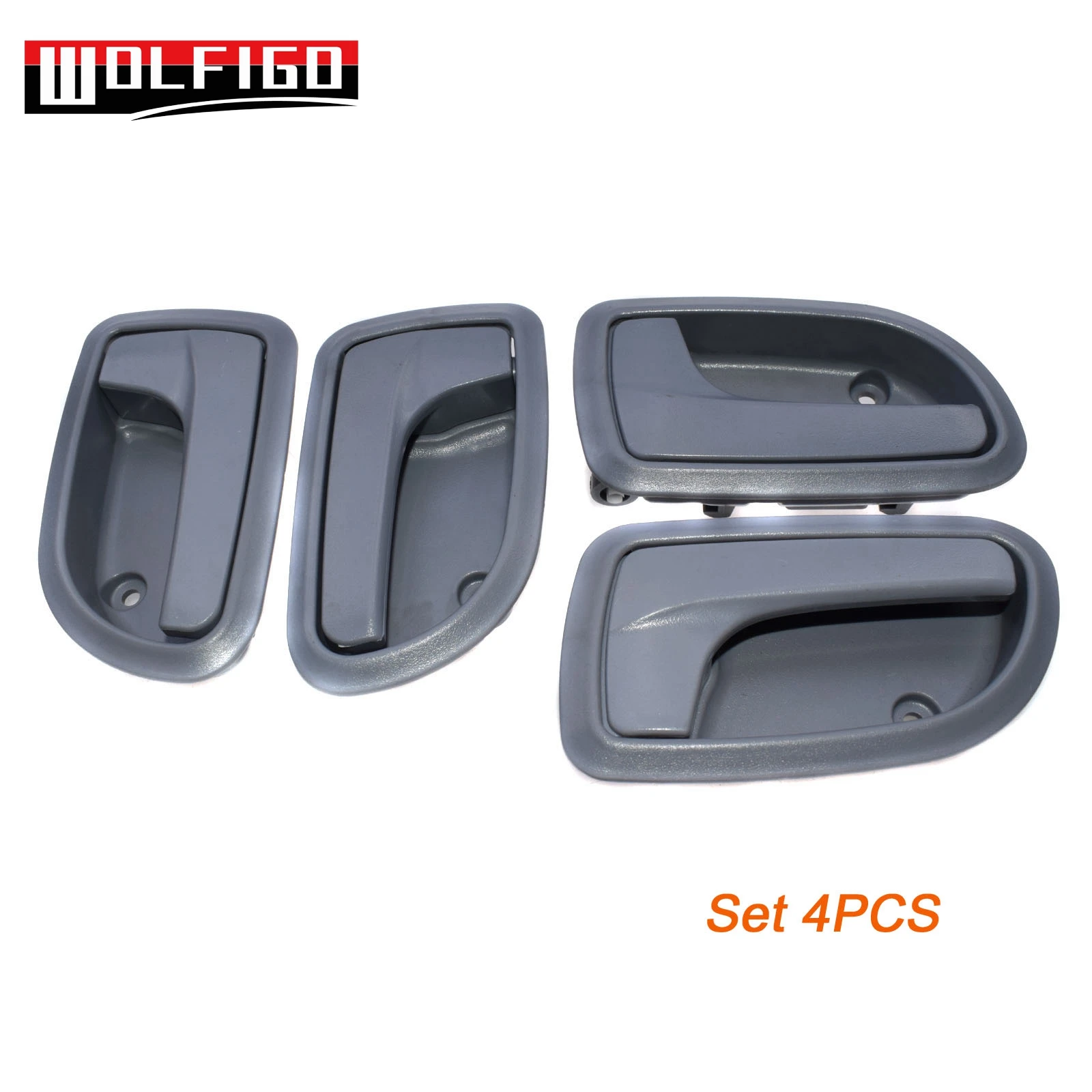 Left Right 4PCS WOLFIGO 1/2/4 шт. левый и правый серый интерьер дверная ручка для Kia PICANTO УТРО евро звезда Naza Сурия 82610-07020 82610-07000 - Цвет: Left Right 4PCS
