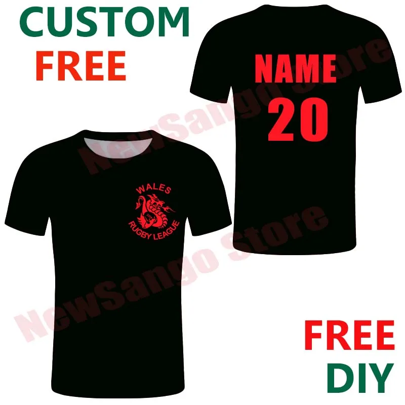 Мужская футболка с надписью Cymru логотипом кельтского регби на заказ флагом