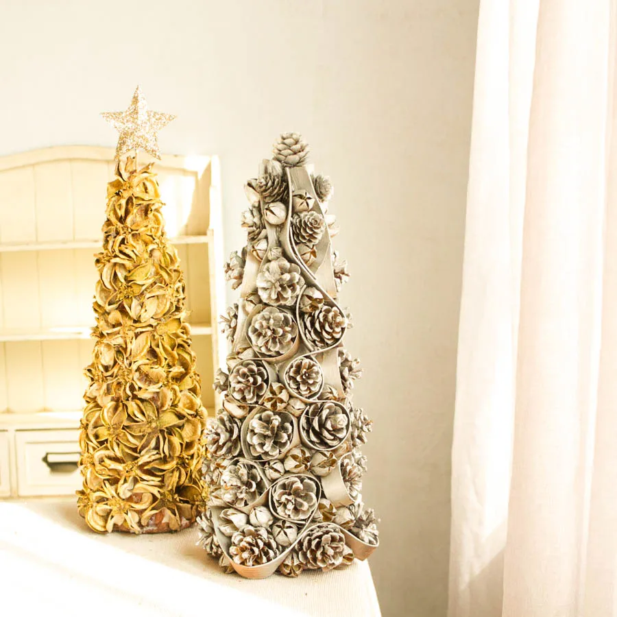 Сосновые шишки Рождественские украшения для дома Navidad 2019 серебряное золото