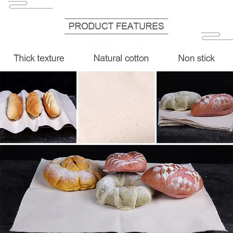 

Bread Fermentation Cloth Bakers Couche Proofing Cloth Cotton Undyed French Long Stick Fermented Mat Kitchen Pastry Baking Tools
