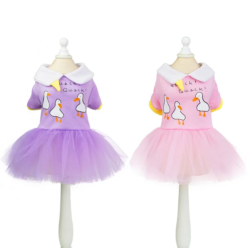 

Princess Dogs Dresses Sweet Doll Collar Spring Autumn Lace Cat Skirt Dog Clothes For Small Dogs Poodle Party Wedding Pet Clothes