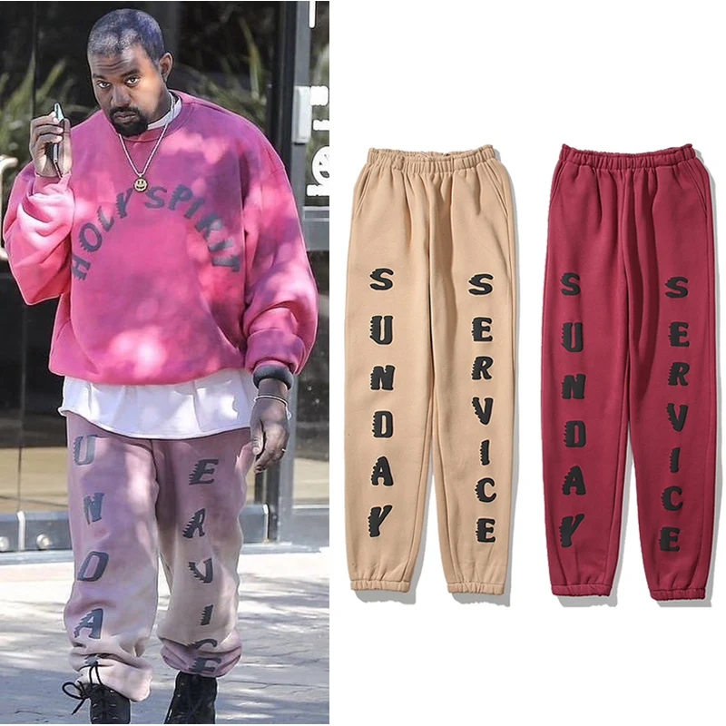

Kanye West Sunday Service Fleece Sweatpants Men and Women Drawstring Hip Hop Loose Casual Trousers Harajuku Oversize Baggy Pants