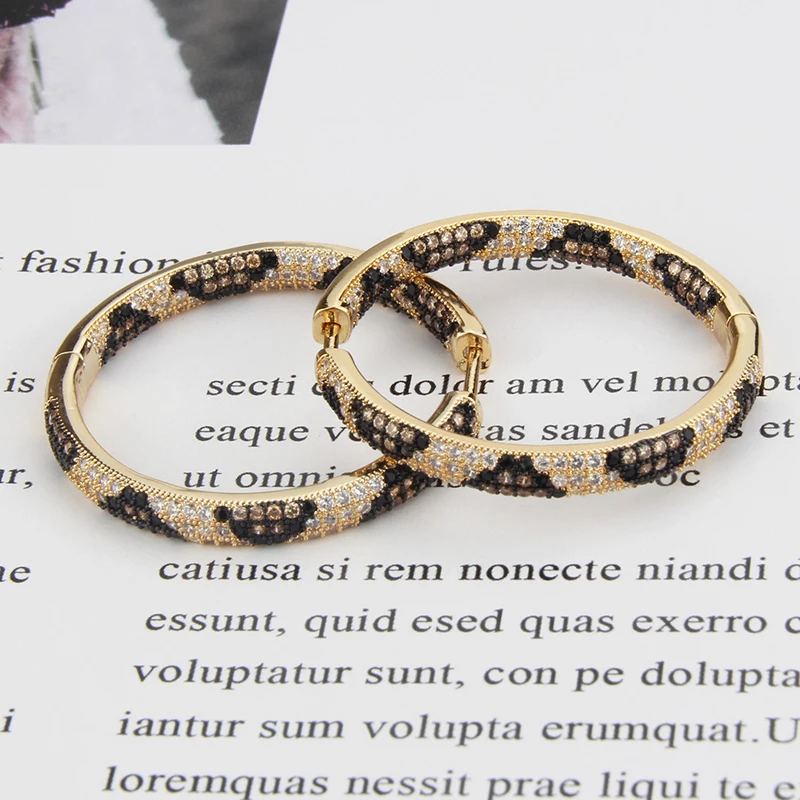 

New Design Gold Copper Earring Mixed Colours Cubic Zircon Leopard Earring For Women Fashion Party Unique Jewelry Earring Gift