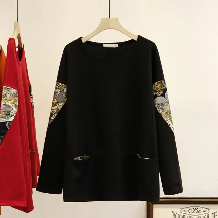 Женская толстовка с длинным рукавом весна 2020 пуловер принтом большой размер