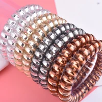 1pcs multicolor elastic hair bands spiral shape ponytail hair ties gum rubber band hair rope telephone wire hair accessories