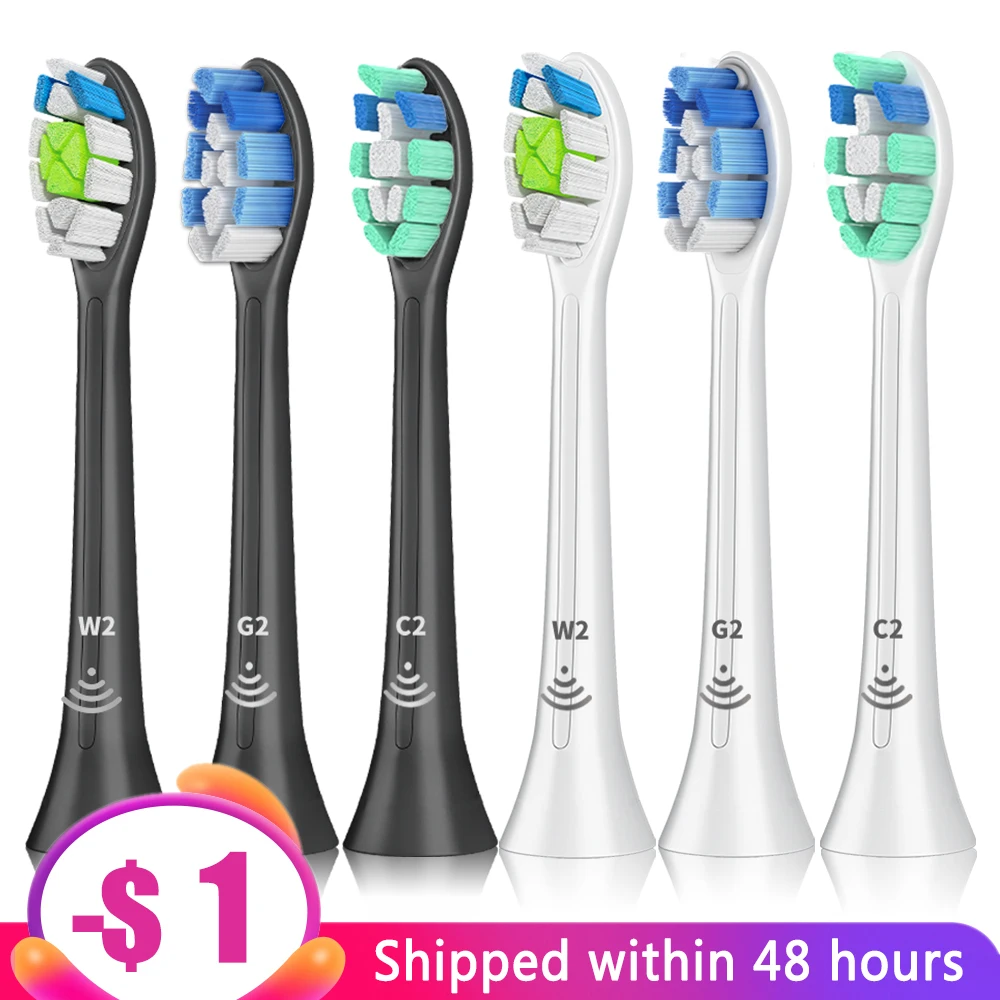 

Replacement Brush Heads for Phillips Sonicare Electric Toothbrush HX6064, Plaque Control, HealthyWhite, Gum Health, FlexCare