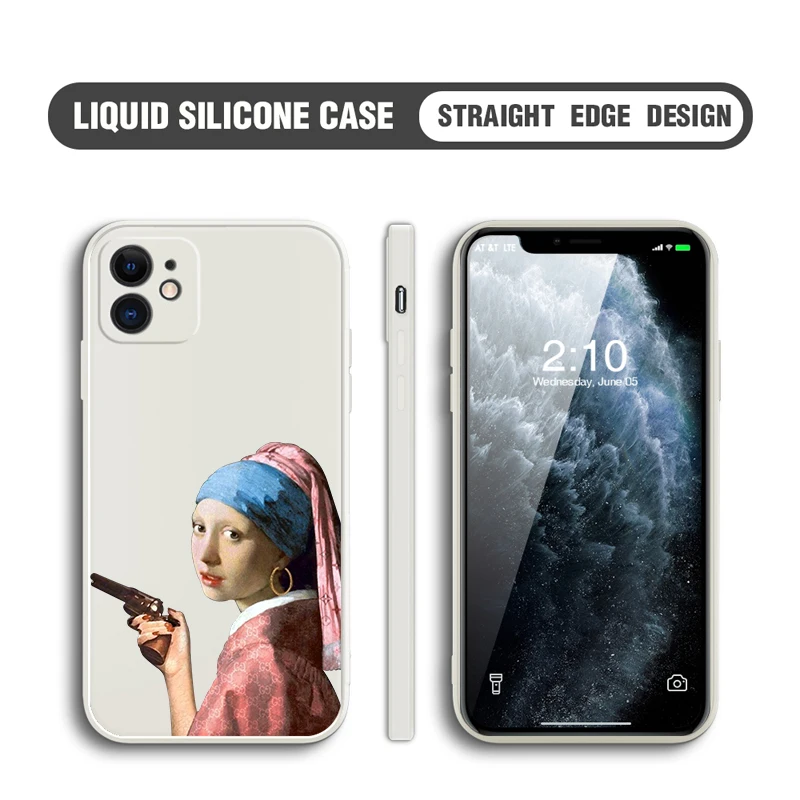

Nohon Case for iPhone SE 2020 Square Edge Liquid Silicone Soft Back Cover for iPhone 12 11Pro 8 7 6 6S X XS XR Phone Cases