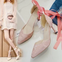 fashion strappy high heels womens sexy elegant stilettos pink bridesmaid wedding shoes