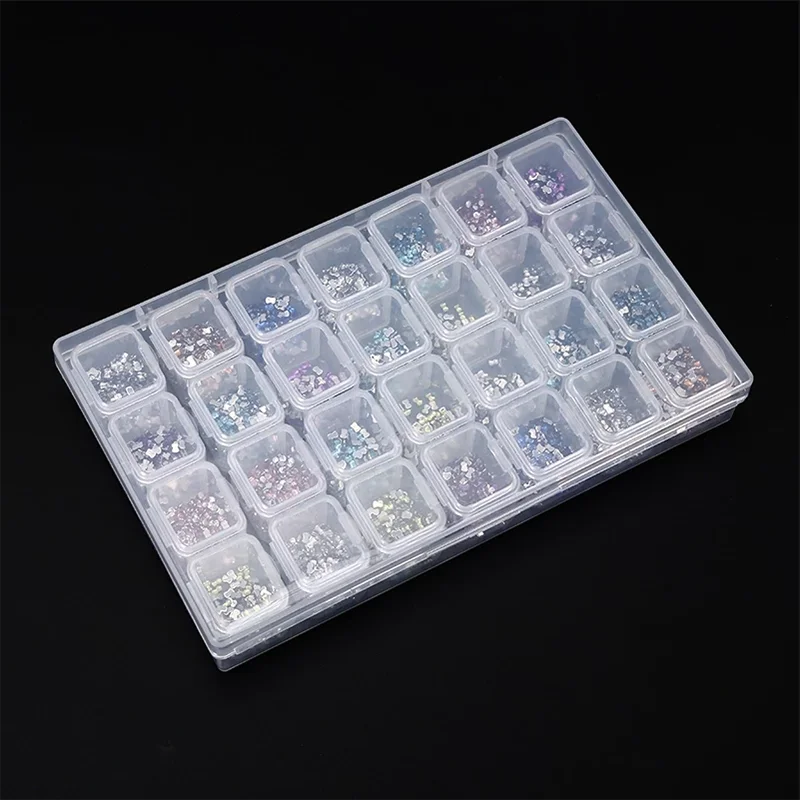 

28Lattices Dismountable Diamond Painting Box Embroidery Accessories Rhinestones Boxes Cross Stitch Cases Home Storage
